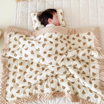 Бебешко одеяло, чист памук, целогодишно, за новородени