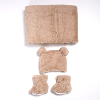 Dječji četverodijelni set za spavanje: topla pliš flanel deka, dvostruko debeli pokrivač, poliestersko vlakno, 500–800 g, za uzrast 1–3 godine, prilagodljivo, sve sezone
