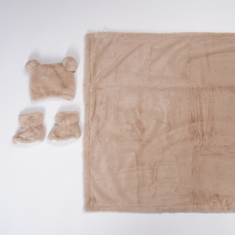 Dječji četverodijelni set za spavanje: topla pliš flanel deka, dvostruko debeli pokrivač, poliestersko vlakno, 500–800 g, za uzrast 1–3 godine, prilagodljivo, sve sezone