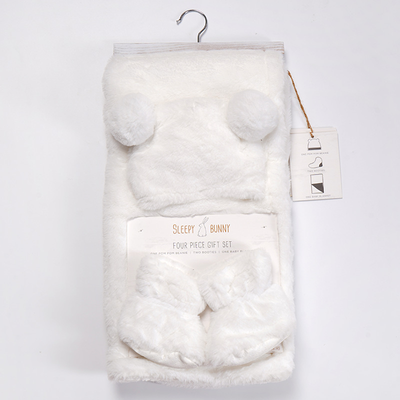 Dječji četverodijelni set za spavanje: topla pliš flanel deka, dvostruko debeli pokrivač, poliestersko vlakno, 500–800 g, za uzrast 1–3 godine, prilagodljivo, sve sezone