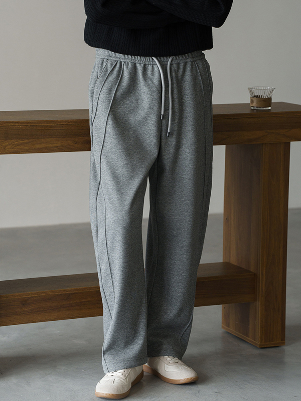 Pantaloni trening bărbați, croială dreaptă, amestec 50/50 bumbac-poliester, fleece gros, talie medie, micro-elasticitate, casual de iarnă 2025