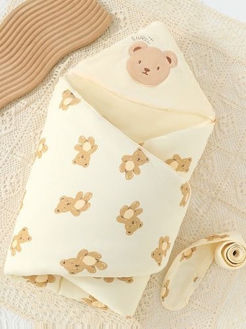Beiluo dječja swaddle deka – 100% pamuk, Space Cotton punjenje, otporna na vjetar, debela verzija, za novorođenčad