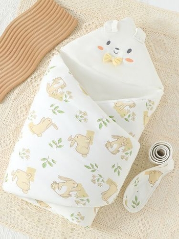 Beiluo dječja swaddle deka – 100% pamuk, Space Cotton punjenje, otporna na vjetar, debela verzija, za novorođenčad
