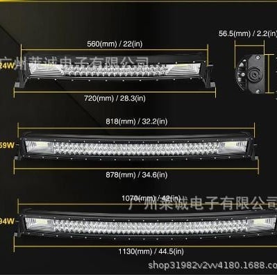 Auto LED traka – vodootporna, troredna zakrivljena, 9-32V, LED-ovi 3030, 6000K