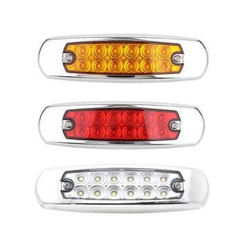 12 LED bočne svjetiljke za kamion s blještavim elektroplatiranim završetkom, od nehrđajućeg čelika za kamione i prikolice