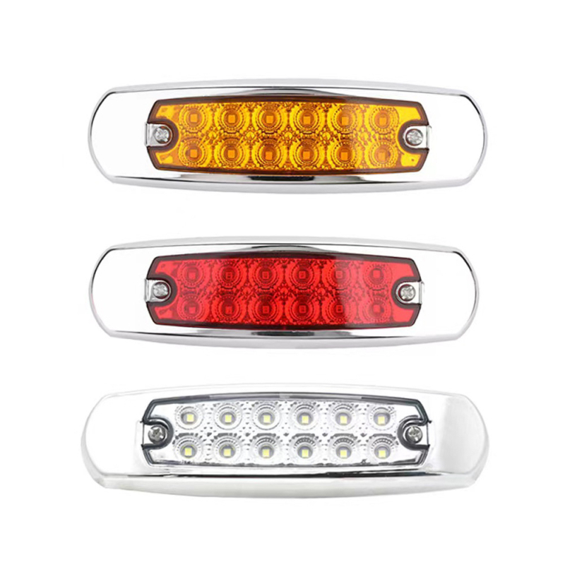 12 LED bočne svjetiljke za kamion s blještavim elektroplatiranim završetkom, od nehrđajućeg čelika za kamione i prikolice