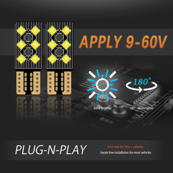LED svjetlo za registarsku pločicu automobila - T10 2525 6SMD, 9-60V, 2.1W, 623LM, 6000K