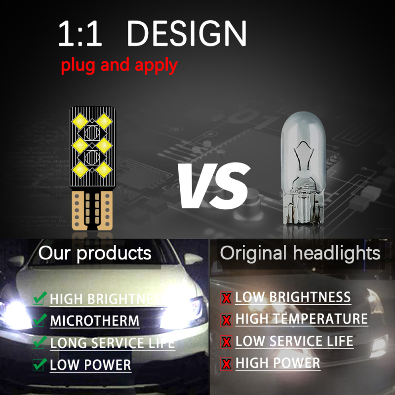 LED svjetlo za registarsku pločicu automobila - T10 2525 6SMD, 9-60V, 2.1W, 623LM, 6000K