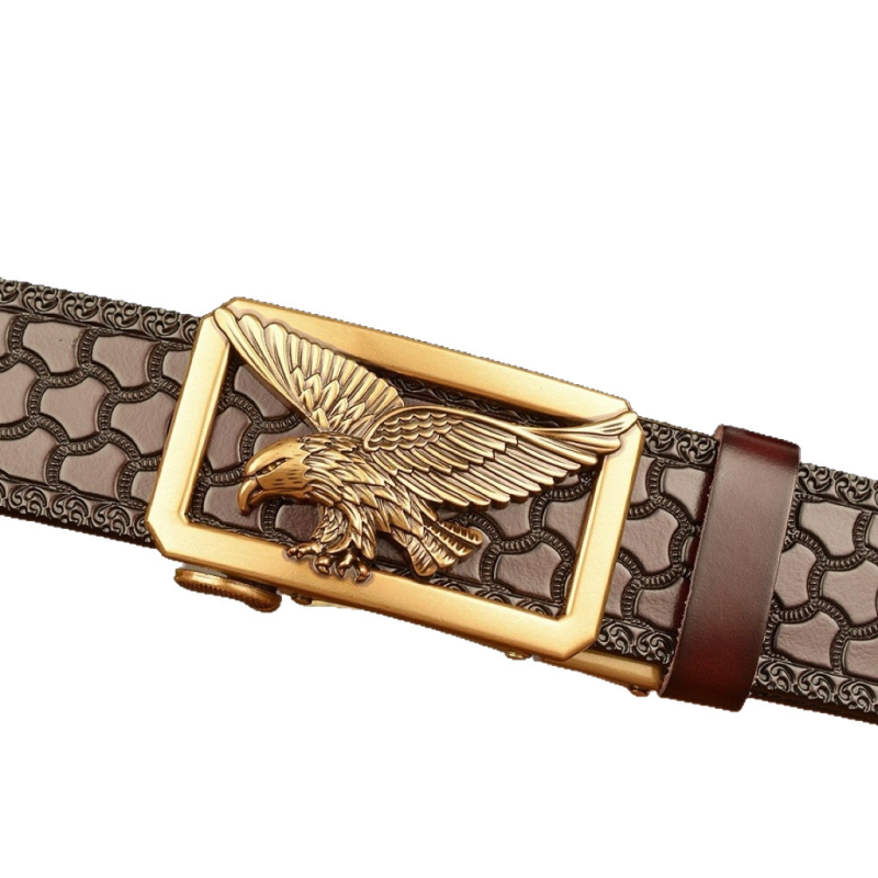 Curea de bărbați din piele, piele naturală, cataramă din aliaj cu închidere automată, lățime 2-4 cm, stil vintage retro