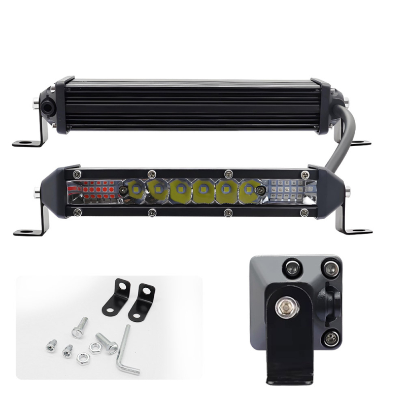 Lumină de lucru LED, design pe un singur rând, 18W, 12-24V, 1800 lm, 6000K, carcasă din aliaj de aluminiu