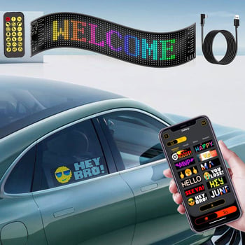 Fleksibilni LED zaslon za stražnje staklo automobila, PU+FPCB, 8W, 5V, 1.2A