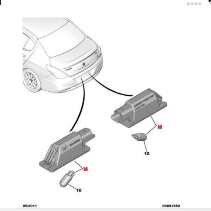 LED stražnja svjetiljka za registarsku pločicu 6340F0 za Peugeot Citroën – kompatibilno s 2008, 3008, 4008, 5008, 307, 308, 408, 508, C2, Elysee, C5
