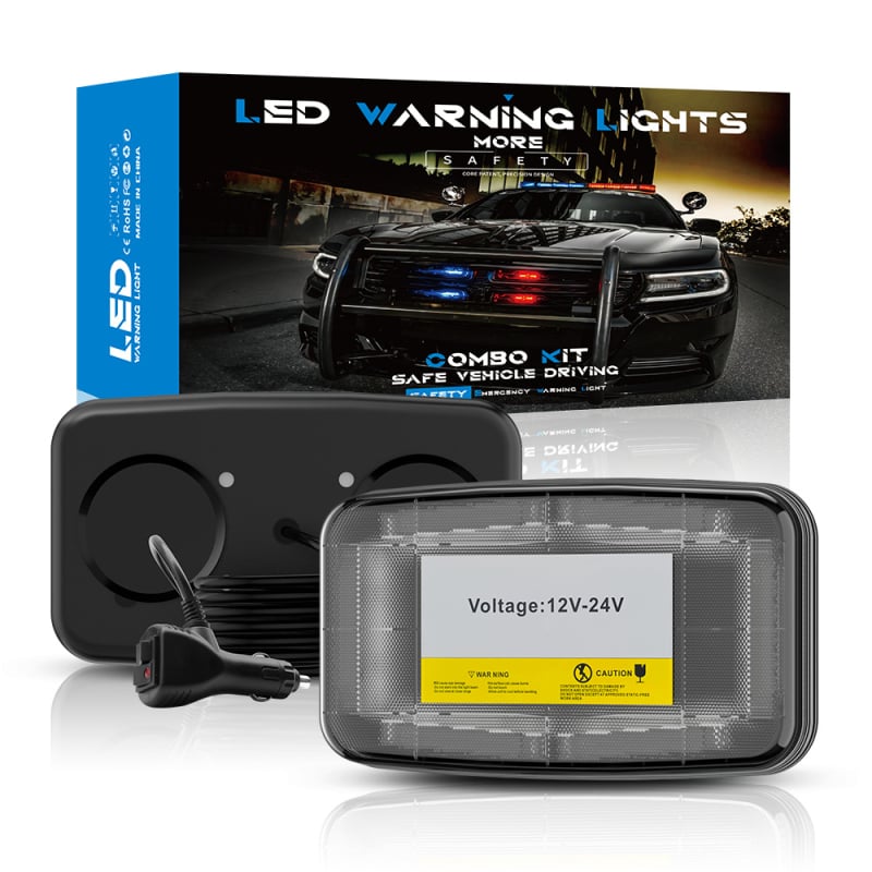 Tető LED figyelmeztető fény szívókoronggal, 12V/24V, modell JB-3030-90 LED, áramerősség 0.75A