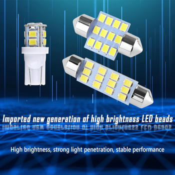 Autó LED készlet 20 darab, T10 2835 10SMD – belső ajtó világítás, olvasó- és rendszámfények, 12V, 0,08A, 88 000 óra, 2835 SMD