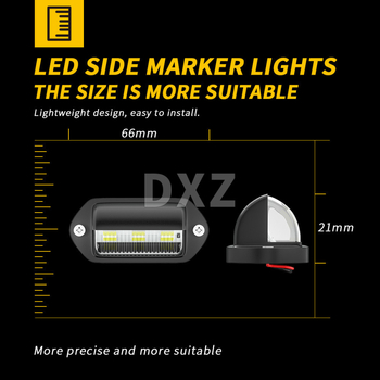 DXZ 6LED svjetlo za tablicu kamiona, 12-24V, 1.8W, 2835 LED, vijek trajanja 50.000 h