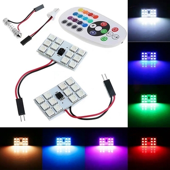 Automobilska LED svjetiljka za čitanje s daljinskim upravljanjem RGB, 5050 SMD panel, 12V, 3.5W