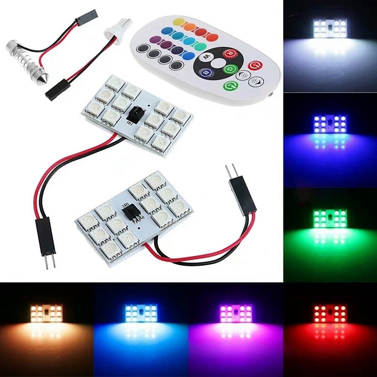 Automobilska LED svjetiljka za čitanje s daljinskim upravljanjem RGB, 5050 SMD panel, 12V, 3.5W