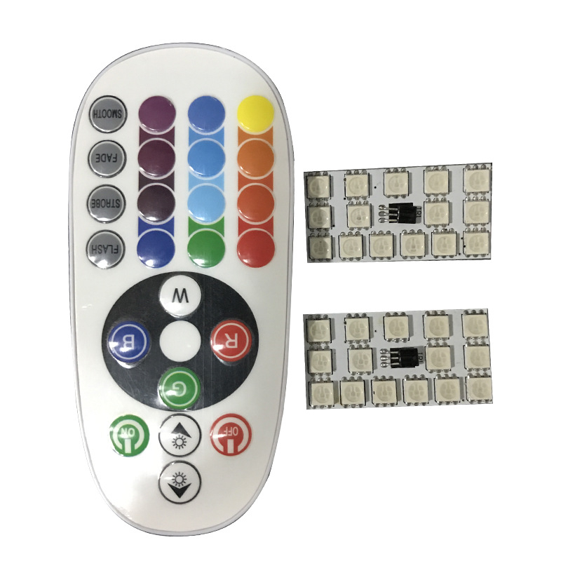 Automobilska LED svjetiljka za čitanje s daljinskim upravljanjem RGB, 5050 SMD panel, 12V, 3.5W