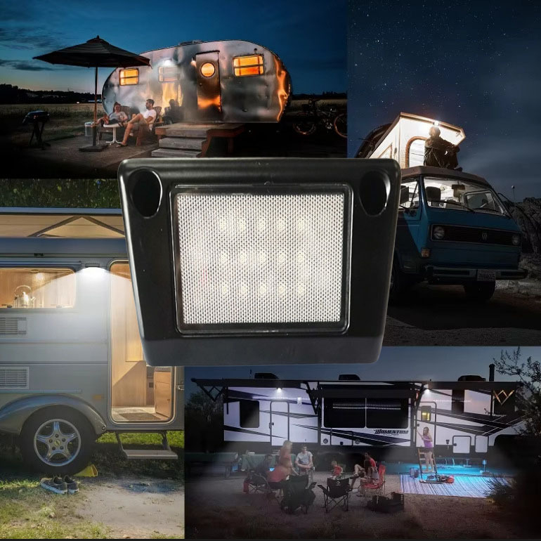 LED vanjska rasvjeta za kamp vozila, 20W, 12-48V, 2000 lm, 5800K, aluminijsko kućište