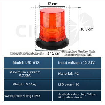 LED-012 Stroboskopické výstražné svetlo, strešné montáž pre vysokozdvižné vozíky a stavebné vozidlá, 12-24V, 40W, 1760 lm, 50 000 h
