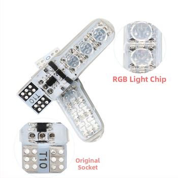 RGB svjetlo za registarsku pločicu automobila, silikon, T10 baza, LED 5050-6SMD, višebojno treptanje