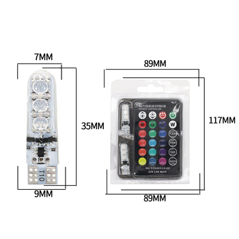 RGB svjetlo za registarsku pločicu automobila, silikon, T10 baza, LED 5050-6SMD, višebojno treptanje