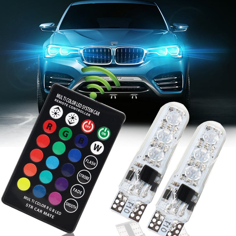 RGB svjetlo za registarsku pločicu automobila, silikon, T10 baza, LED 5050-6SMD, višebojno treptanje