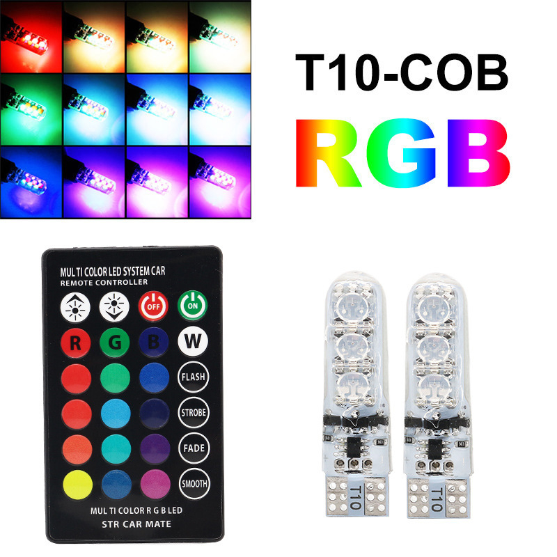 RGB svjetlo za registarsku pločicu automobila, silikon, T10 baza, LED 5050-6SMD, višebojno treptanje