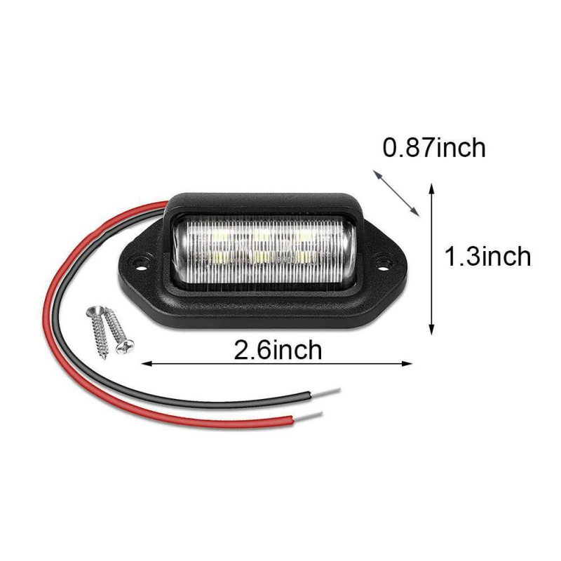 6 LED svjetlo za pločicu registarske tablice, univerzalno za kamione, putnička vozila i prikolice, stražnje i bočno svjetlo, 12-24V