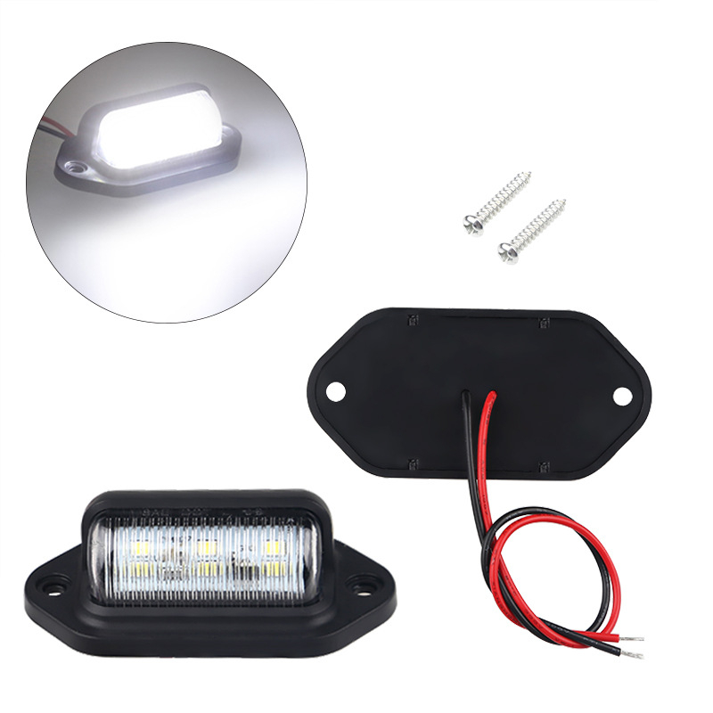 6 LED svjetlo za pločicu registarske tablice, univerzalno za kamione, putnička vozila i prikolice, stražnje i bočno svjetlo, 12-24V