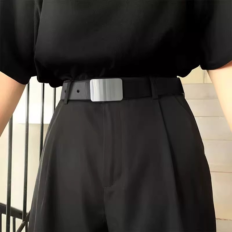 Nadrágtartó öv PU anyagból, ötvözet csat, tűs csattal, Leap qiao, 2024 ősz