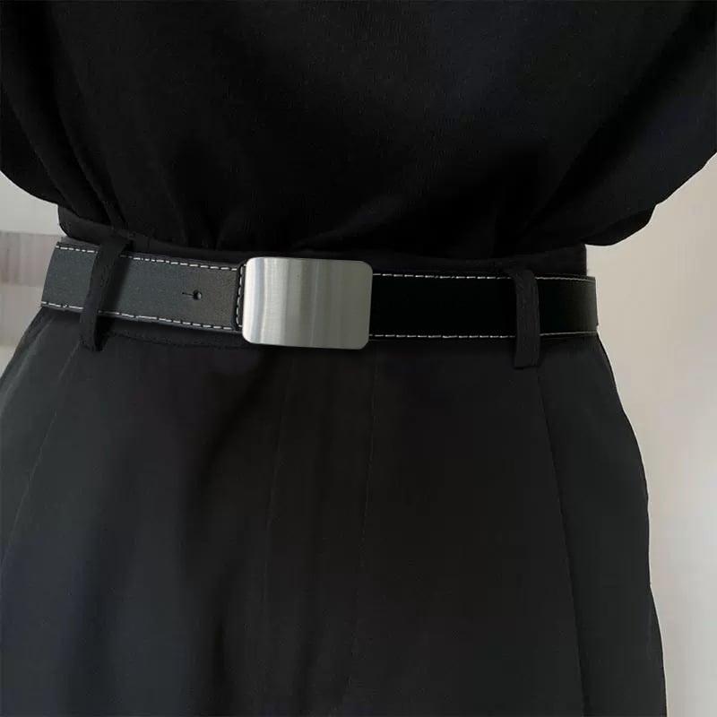 Nadrágtartó öv PU anyagból, ötvözet csat, tűs csattal, Leap qiao, 2024 ősz