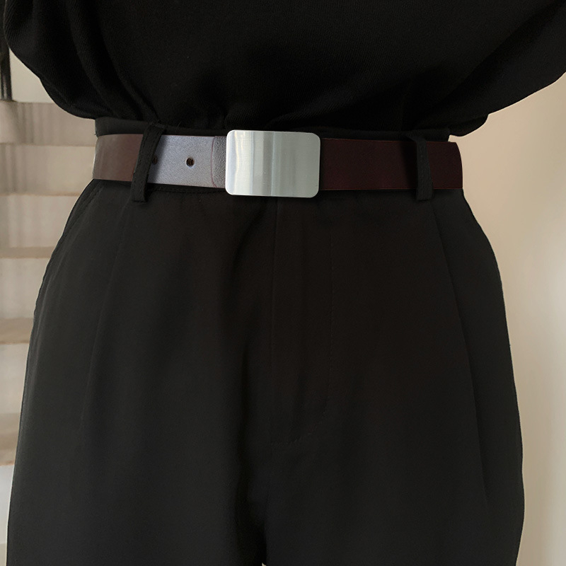 Nadrágtartó öv PU anyagból, ötvözet csat, tűs csattal, Leap qiao, 2024 ősz