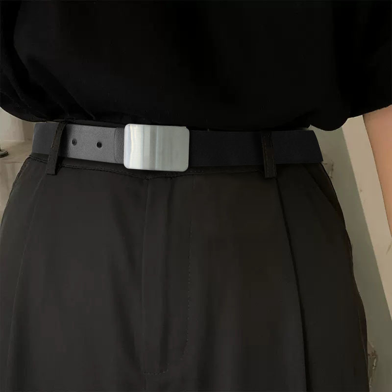 Nadrágtartó öv PU anyagból, ötvözet csat, tűs csattal, Leap qiao, 2024 ősz