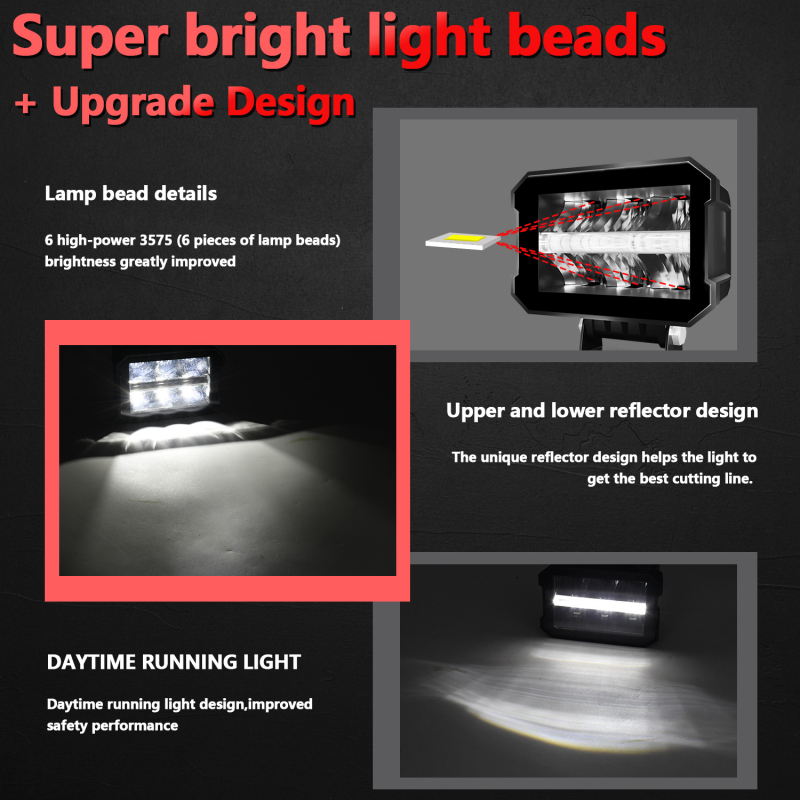 LED radno svjetlo za terenska vozila - aluminijsko kućište, 60W, 12-24V, 6000K, vijek 50 000h, retrofitting svjetla za maglu na A-stupcu