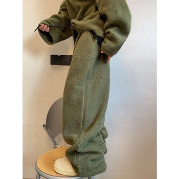 Muške hlače od baršunastog fliša, tople, ravne krojne, mikroelastične, Spandex tkanina, korejski stil