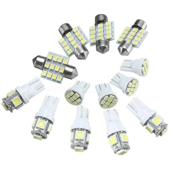 Automobilska LED T10 dvostruki vrh set za unutrašnje osvjetljenje i svjetlo za registarsku pločicu, 13 komada, 12V, keramika, univerzalno