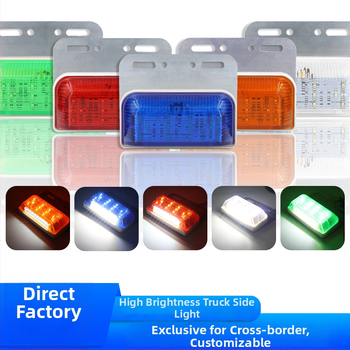 Bočna svjetiljka za kamion, vodootporna LED 12-24V, 2.4W, kućište od aluminija+PC, bočna svjetiljka za kamion/remorku