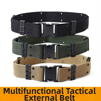 Найлонов тактически външен колан, пластмасова катарама, закопчаване с копче, ширина 2-4 см, ръчно плетен