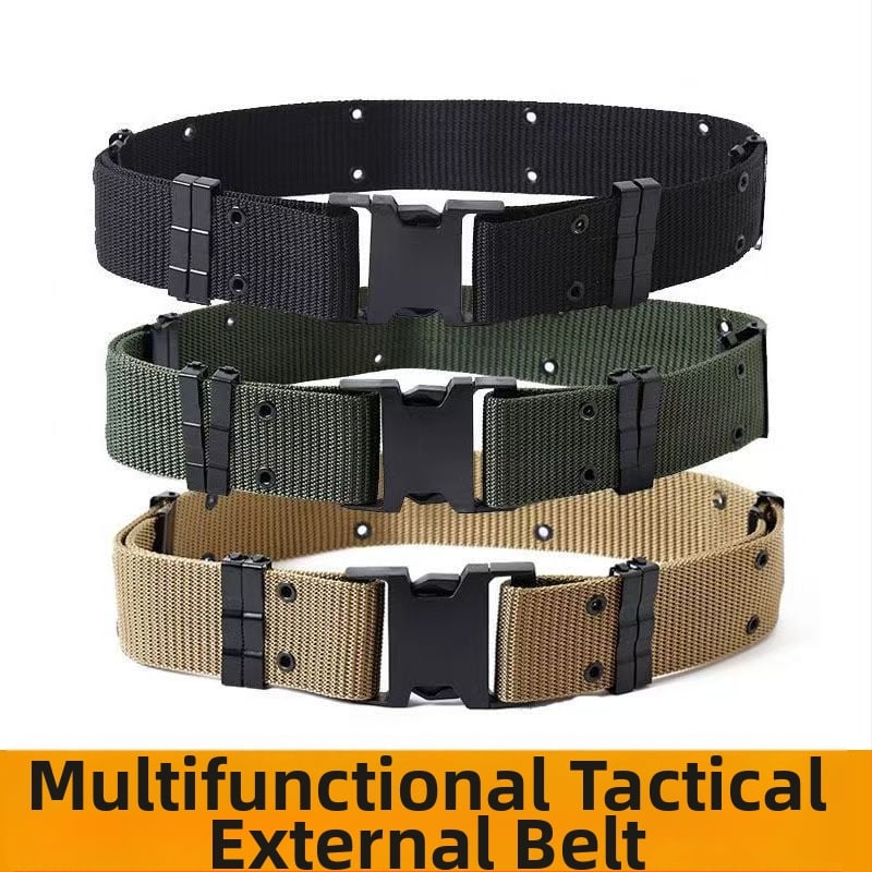 Найлонов тактически външен колан, пластмасова катарама, закопчаване с копче, ширина 2-4 см, ръчно плетен