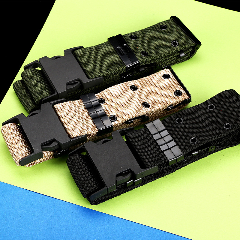 Найлонов тактически външен колан, пластмасова катарама, закопчаване с копче, ширина 2-4 см, ръчно плетен