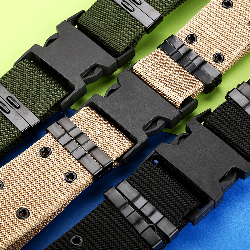 Найлонов тактически външен колан, пластмасова катарама, закопчаване с копче, ширина 2-4 см, ръчно плетен