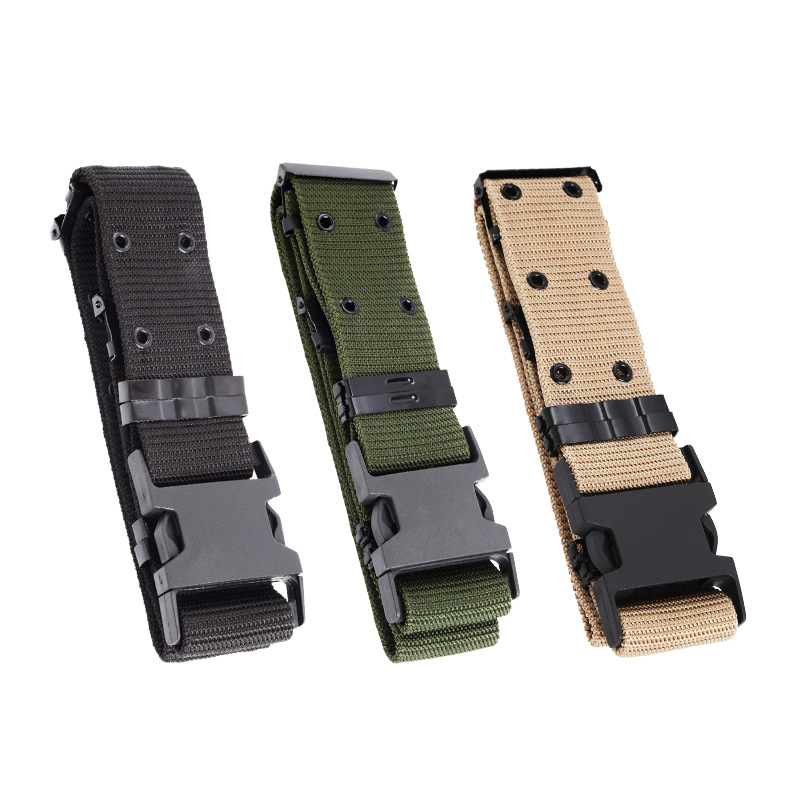 Найлонов тактически външен колан, пластмасова катарама, закопчаване с копче, ширина 2-4 см, ръчно плетен