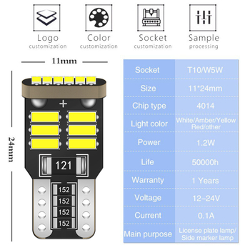 LED svjetlo za registracijsku pločicu T10 4014 18SMD, IP65, 12V, 1.2W