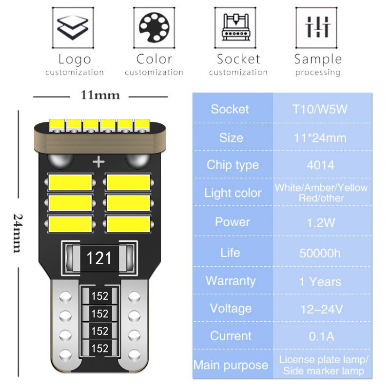 LED svjetlo za registracijsku pločicu T10 4014 18SMD, IP65, 12V, 1.2W