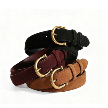 PU кожен колан с катарама от сплав; ширина 2-4 см; дължина 105 см.