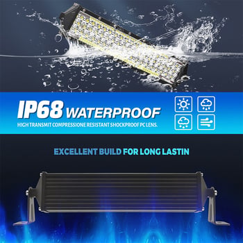 Off-road LED svjetlosna traka za krov — aluminijska konstrukcija, 408 W, 40 800 lm, 12–60 V, 50 000 h, prilagodljivo