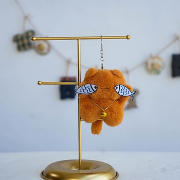 Păpușă pluș cu pisicuță | umplutură PP bumbac, pluș textil, ambalare în pungă plasă, personalizare logo OEM