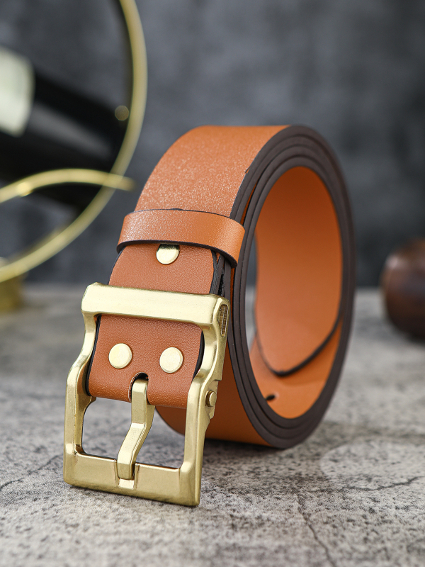 Мъжки колан от PU кожа с ембосирана ретро текстура, катарама от сплав, автоматично затягане, ширина 2-4 см, стил бизнес/ежедневен