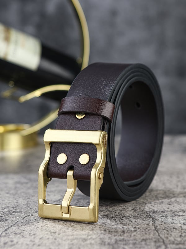 Мъжки колан от PU кожа с ембосирана ретро текстура, катарама от сплав, автоматично затягане, ширина 2-4 см, стил бизнес/ежедневен